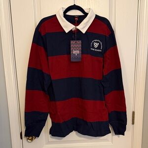 Rowing Blazers x Target Navy and Red Striped Rugby Shirt XL